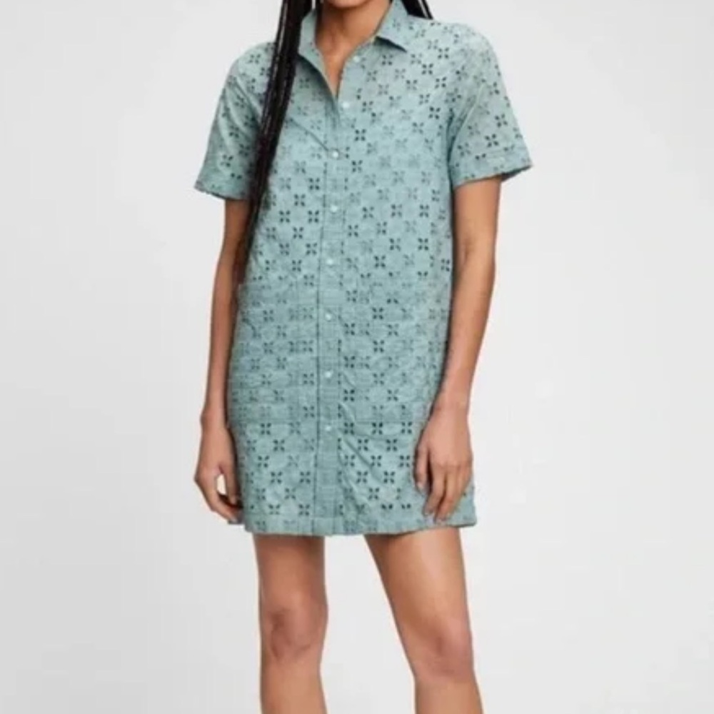 Eyelet Shirt Dress